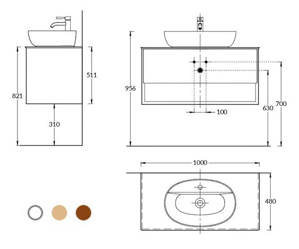 тумба с раковиной KERAMA MARAZZI PLAZA 100